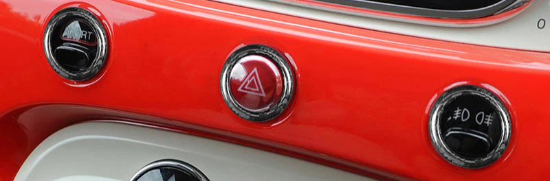 Anelli Pulsanti Plancia in CARBONIO Fiat 500 Abarth - 595 - 695 - Fiat 500 - in diverse finiture - Image 4
