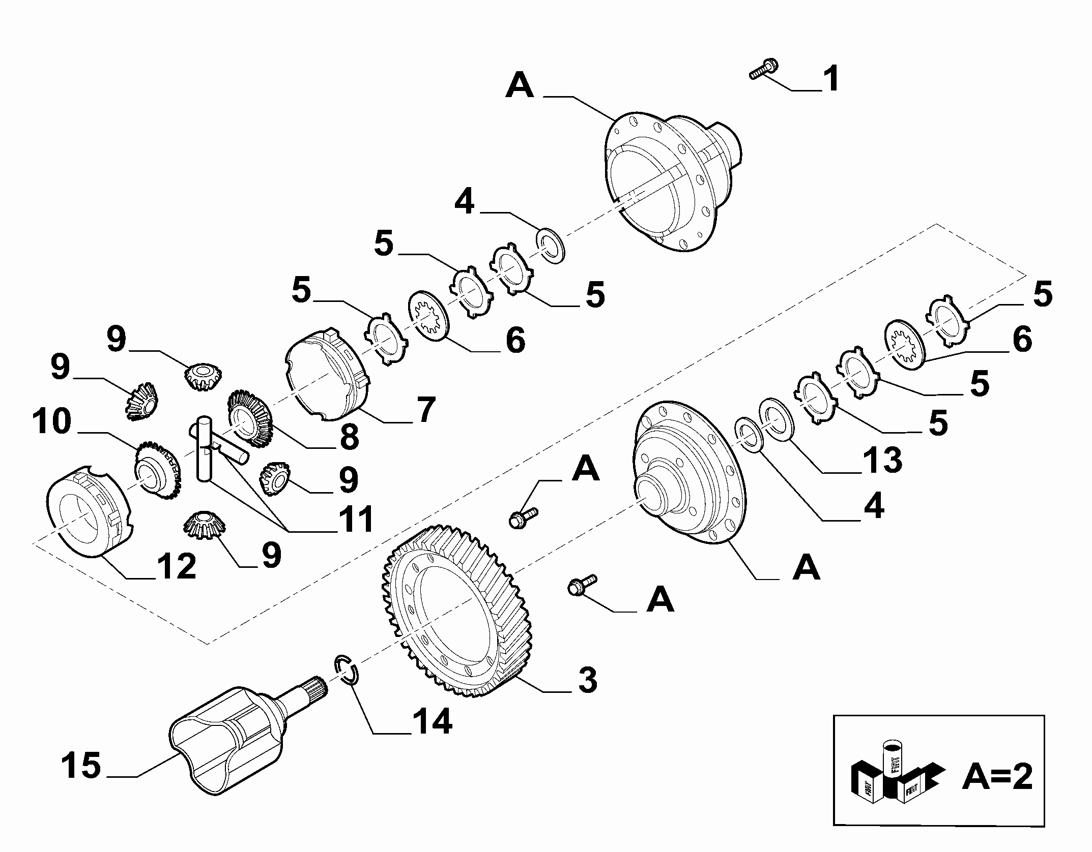 BICCHIERE SEMIASSE 500 ABARTH CON DIFFERENZIALE DRIVESHAFT CUP 71795436 - Image 4