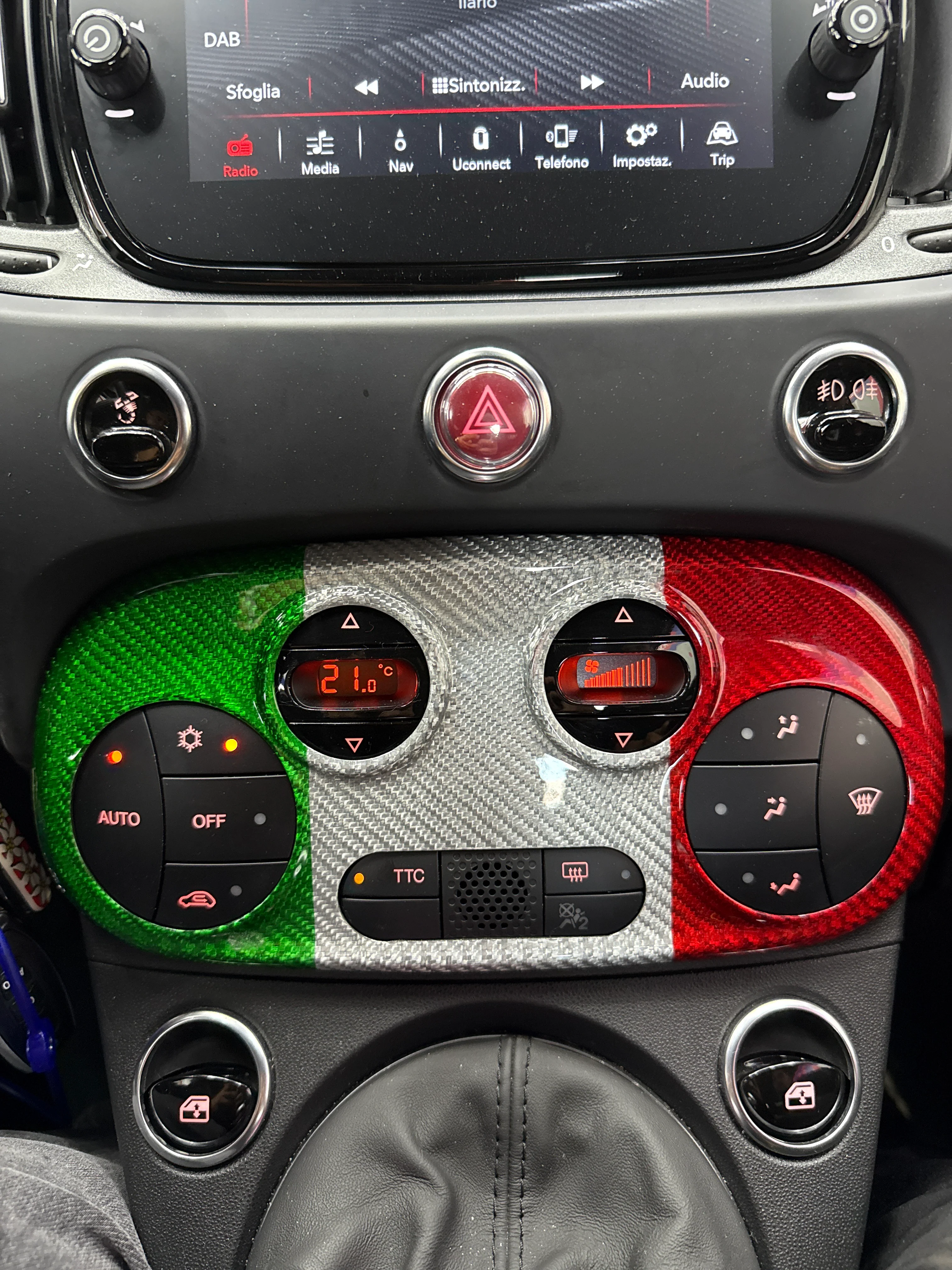 Cover Clima Automatico in CARBONIO Fiat 500 Abarth - 595 - 695 - in diverse finiture - Image 8