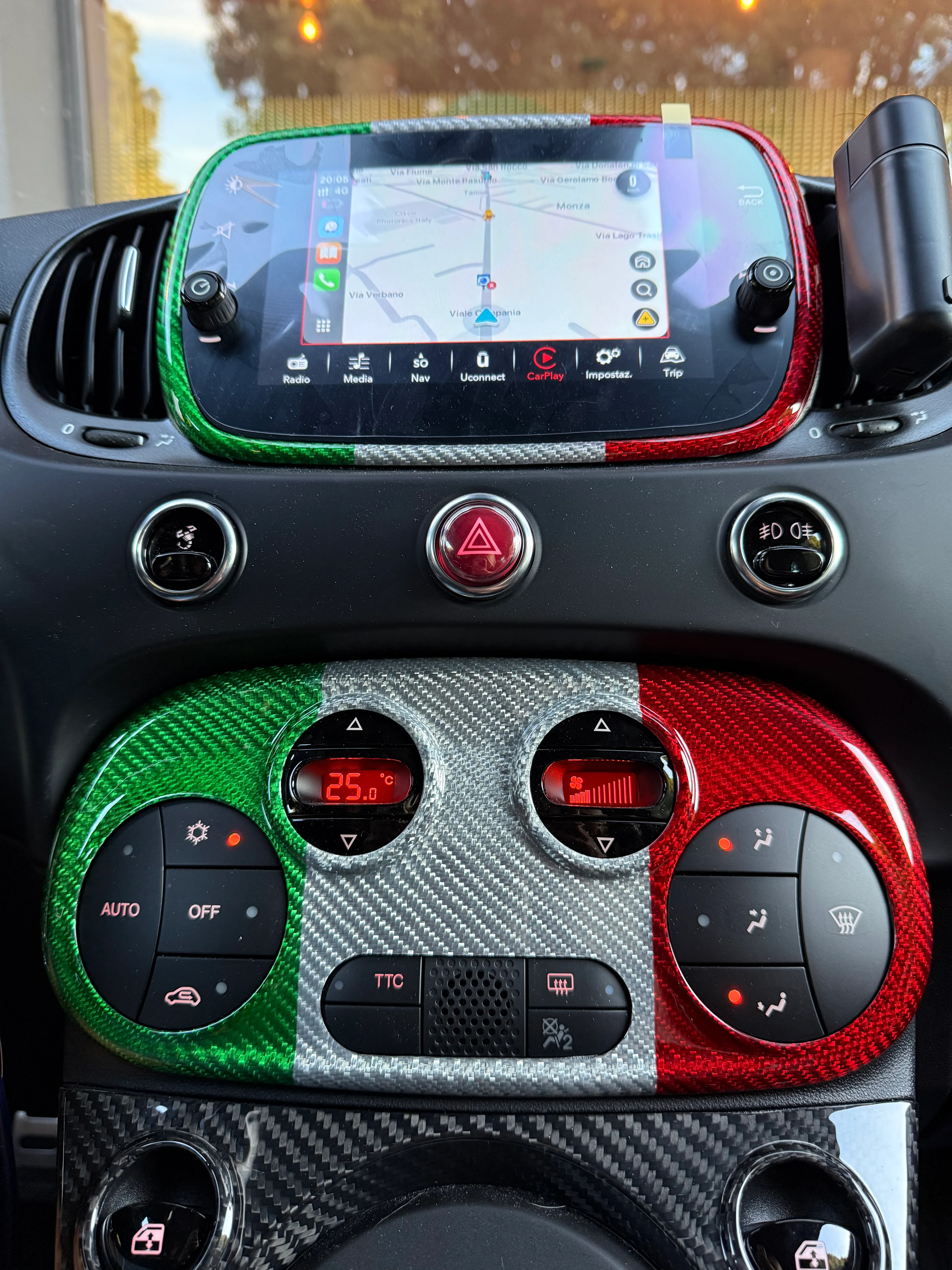 Cover Clima Automatico in CARBONIO Fiat 500 Abarth - 595 - 695 - in diverse finiture - Image 9