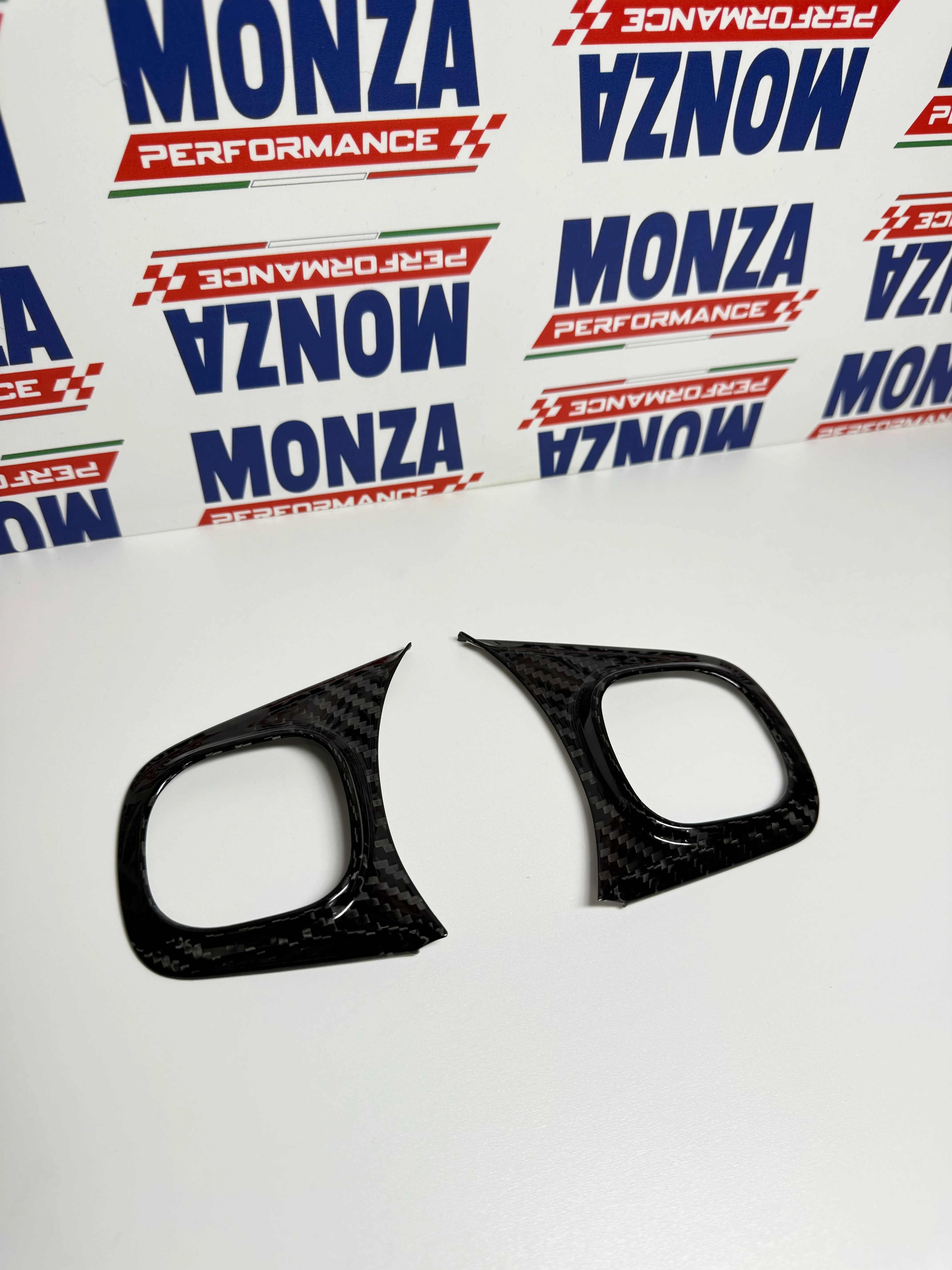Cover Coppia Pulsanti Volante in CARBONIO Fiat 500 Abarth 595 - 695 - Restyling -