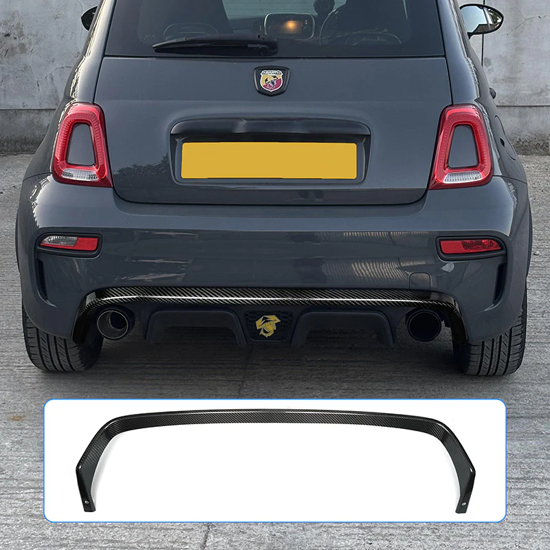 Cover profilo esterno estrattore posteriore in VERO CARBONIO Fiat 500 Abarth - 595 - 695 - Restylin - Image 2
