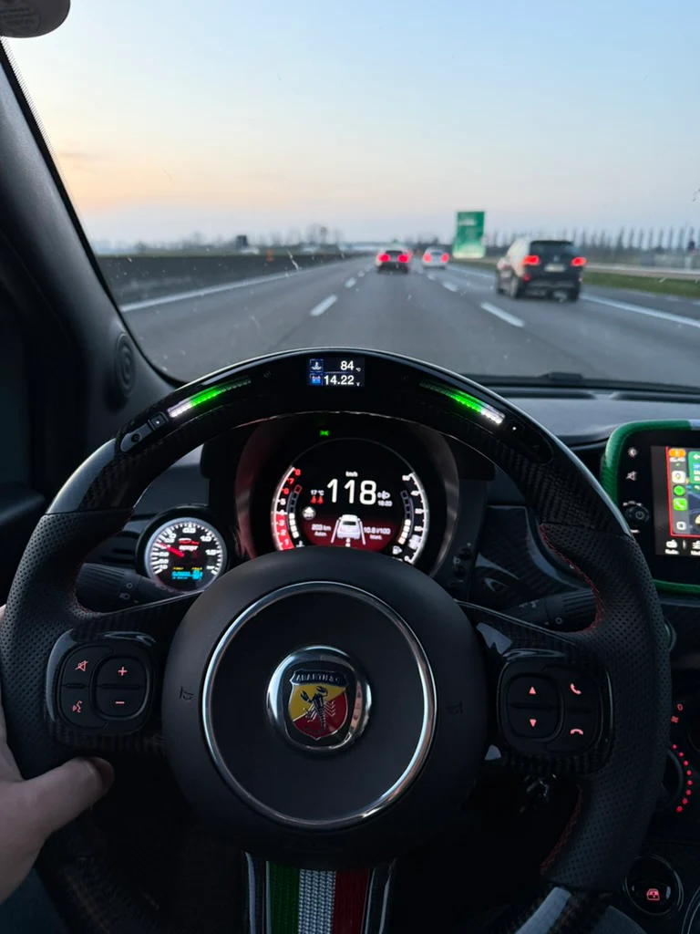 Volante LED 500 abarth restyling  MULTIFUNZIONE carbonio- alcantara - Image 8